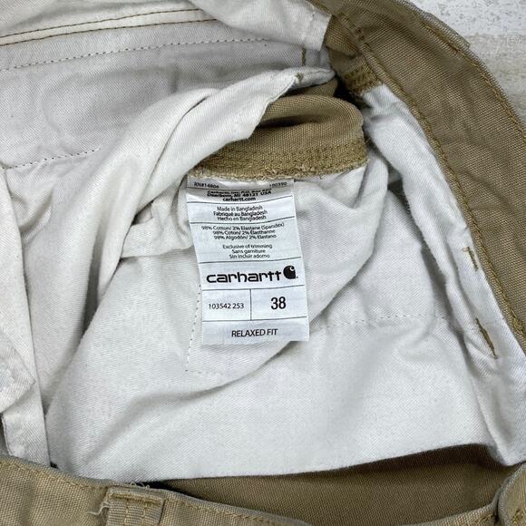 Vintage Carhartt Cargo Shorts Tan Canvas Relaxed Fit Dungarees Work Wear 90s - Picture 5 of 7